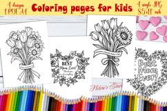Happy Mother's Day Coloring Book Pages jpeg | Heart for mom Product Image 1