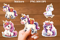 Cute unicorn stickers PNG | Cute animal sticker printable Product Image 1