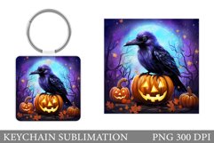 Raven Halloween Keychain. Halloween Raven Keychain Design Product Image 1