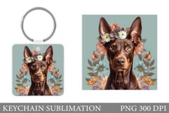 Cute Dog Keychain Sublimation. Keychain Dog Design Product Image 1
