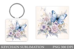 Butterfly Keychain Design. Butterfly Keychain Sublimation Product Image 1