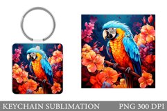 Parrot Keychain Design. Parrot Sublimation Product Image 1