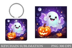 Cute Ghost Keychain Design. Cute Halloween Keychain Product Image 1