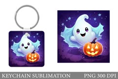Cute Ghost Keychain Design. Cute Pumpkin Keychain Product Image 1