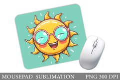 Positive Sun Mouse Pad Design. Cute Sun Mouse Pad Product Image 1