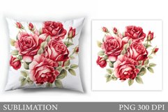 Roses Sublimation. Roses Pillow Sublimation Product Image 1