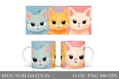 Cute Cat Mug Design. Cute Cat Sublimation Product Image 1