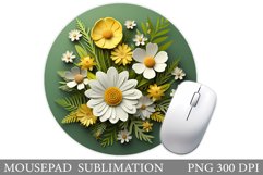 Flowers Mouse Pad Design. Flowers Round Mouse Pad Template Product Image 1