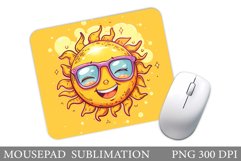Cute Sun Mouse Pad. Positive Sun Mouse Pad Sublimation Product Image 1