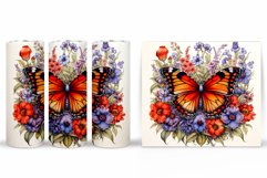 Butterfly Tumbler Design. Flowers Tumbler Sublimation Product Image 2