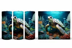 3D Turtle Tumbler Wrap Design. Turtle Tumbler Wrap Product Image 2