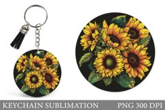 Sunflowers Keychain Sublimation. Sunflowers Sublimation Product Image 1