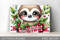 Christmas Sloth Cutting Board. Christmas Cutting Board Product Image 1
