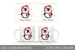 Cute Penguin Mug Design. Christmas Mug Sublimation Product Image 1