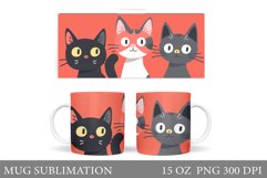 Cute Cat Mug Design. Cat Mug Sublimation Product Image 1