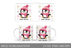 Cute Penguin Mug Design. Christmas Mug Sublimation Product Image 1