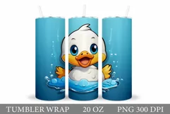 Cute Duck Tumbler Design. Funny Duck Sublimation Product Image 1