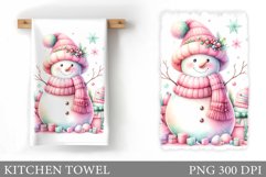 Snowman Kitchen Towel Design. Christmas Kitchen Towel Product Image 1