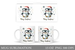 Cute Penguin Mug Design. Christmas Mug Sublimation Product Image 1