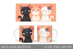 Cute Cat Mug Design. Cat Mug Sublimation Product Image 1