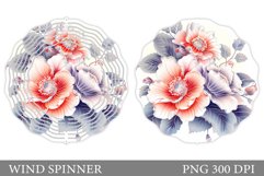 Flowers Wind Spinner Sublimation. Summer Wind Spinner Design Product Image 1