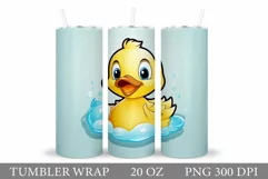Cute Duck Tumbler Design. Cute Duck Sublimation Product Image 1