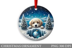 Cute Dog Christmas Ornament. Winter Dog Christmas Ornament Product Image 1