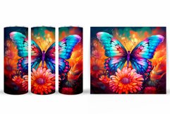 Butterfly Tumbler Design. Flowers Tumbler Sublimation Product Image 2