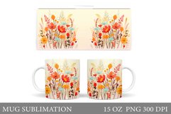 Flowers Mug Wrap Design. Flowers Mug Sublimation Product Image 1