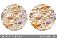 Sea Wind Spinner Sublimation. 3D Seashell Wind Spinner Product Image 1