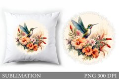 Hummingbird Sublimation. Hummingbird Pillow Sublimation Product Image 1