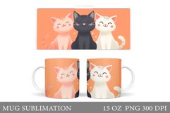 Cute Cat Mug Design. Cute Cat Sublimation Product Image 1