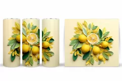 Lemons Tumbler Sublimation. 3D Lemon Tumbler Wrap Design Product Image 2