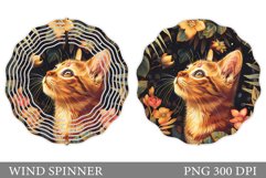 Cute Cat Wind Spinner Sublimation. Cat Wind Spinner Design Product Image 1