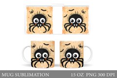 Cute Spider Mug Design. Halloween Mug Sublimation Product Image 1