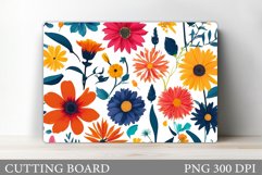 Flowers Cutting Board Sublimation. Wildflowers Cutting Board Product Image 1