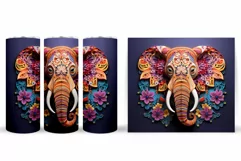 Elephant Quilling Tumbler. Elephant Tumbler Design Product Image 2
