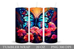 Butterfly Tumbler Sublimation. Butterfly Tumbler Design Product Image 1