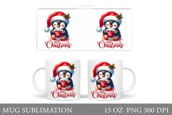 Christmas Penguin Mug Design. Christmas Mug Sublimation Product Image 1