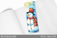 Snowman Bookmark Design. Winter Bookmark Sublimation Product Image 1