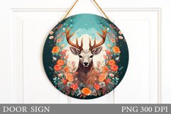 Deer Door Sign Sublimation. Summer Door Sign Design Product Image 1