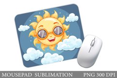Positive Sun Mouse Pad Design. Cute Sun Mouse Pad Product Image 1
