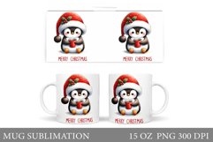 Christmas Penguin Mug Design. Christmas Mug Sublimation Product Image 1