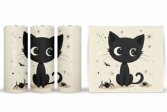 Black Cat Tumbler Design. Cat Tumbler Sublimation Product Image 2