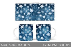 Snowflakes Mug Sublimation. Snowflakes Winter Mug Design Product Image 1