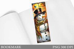 Snowman Bookmark Sublimation. Christmas Bookmark Design Product Image 1