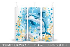 Dolphin Tumbler Design. Cute Dolphin Tumbler Sublimation Product Image 1