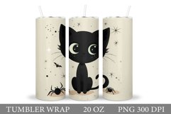 Black Cat Tumbler Design. Cat Tumbler Sublimation Product Image 1