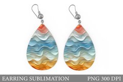 Abstract Earring Sublimation. Texture Earring Design Product Image 1