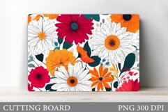 Wildflowers Cutting Board. Flowers Cutting Board Sublimation Product Image 1